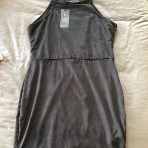 Petite suede bodycon dress